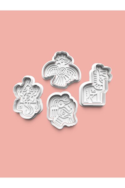 Aztec Ancient Animal Figures Cookie Mold And Sugar Dough Mold Set of 4