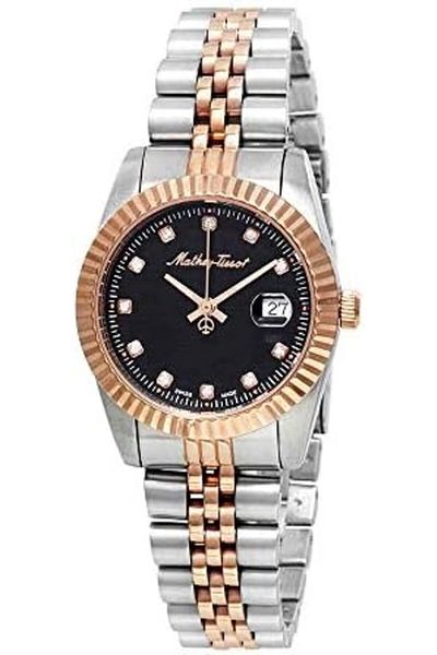 Mathey-Tissot Mathey III Quartz Crystal Black Dial Ladies Watch