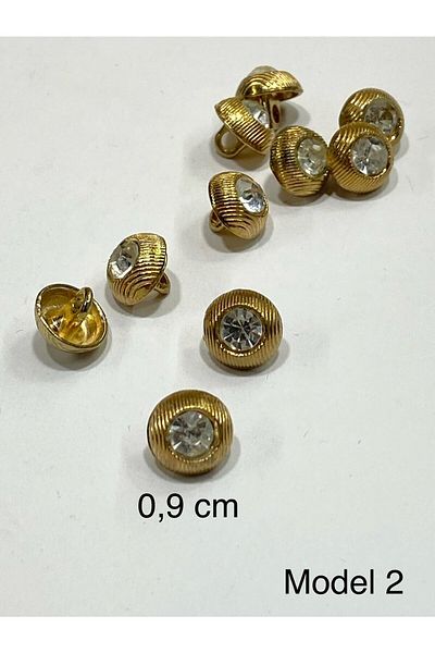 karantuhafiye Stoned Blouse Button / Metal Blouse Button Gold / 10 Pieces /2887/ Model 2