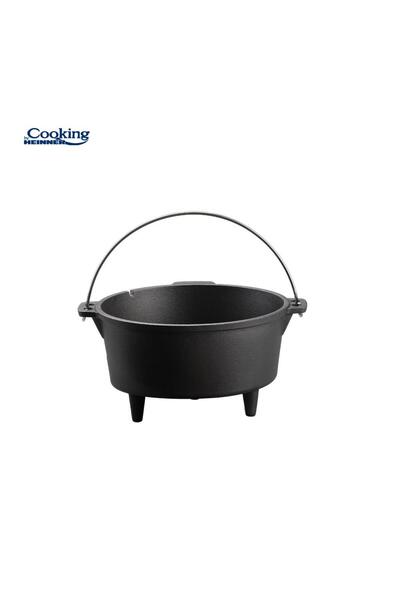 Heinner Pure cast iron cauldron 2 in 1, capacity 12 l, grill pan lid, size 37X18 cm, Heinner