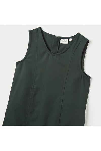 Juniors Solid Pinafore with Zip Closure and Tie-Ups