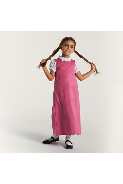 Juniors Solid Pinafore Dress with Pocket and Tie-Up Belt