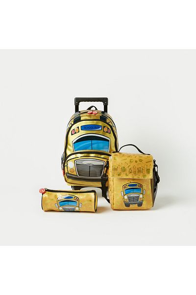 Juniors Printed 3-Piece Trolley Backpack Set - 14 inches