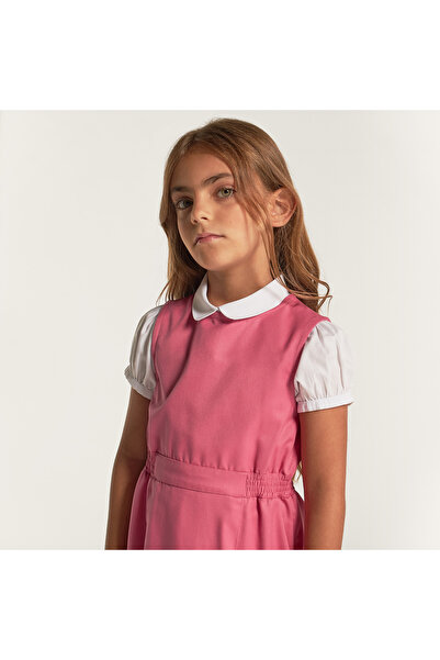 Juniors Solid Pinafore with Round Neck