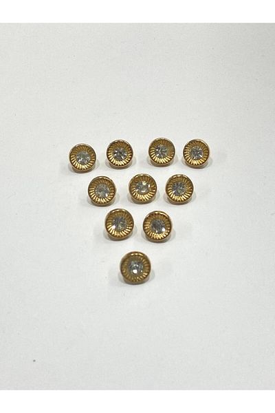 karantuhafiye Stoned Blouse Button / Metal Blouse Button Gold / 10 Pieces /2887/ Model 6