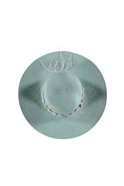 cskticaret Beach Hat Drawstring Seashell Straw Fedora