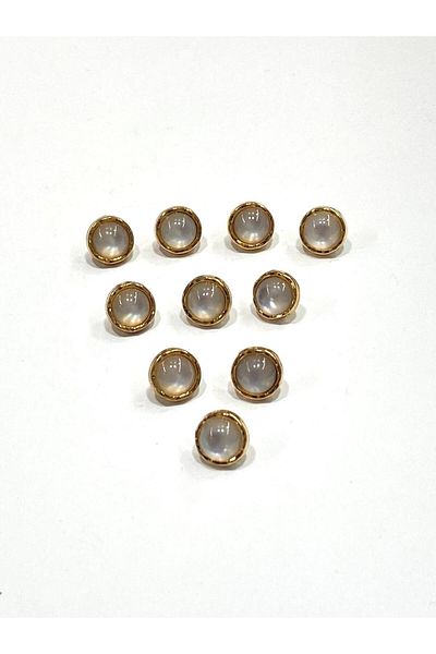 karantuhafiye Stoned Blouse Button / Metal Blouse Button Gold / 10 Pieces /2887/ Model 7
