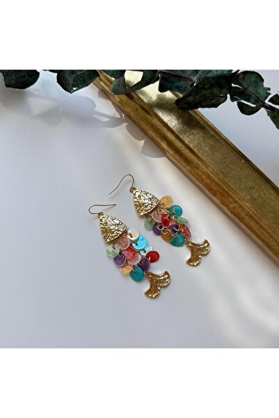 Alice İsstanbul Renkli Pullu Balık Küpe