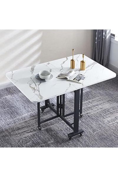 Generic Folding Table,Multi Functional Standing Desk (Stylish White)