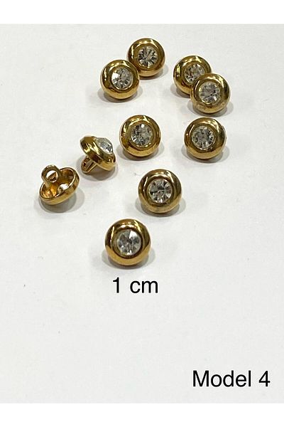 karantuhafiye Stoned Blouse Button / Metal Blouse Button Gold / 10 Pieces /2887/ Model 4
