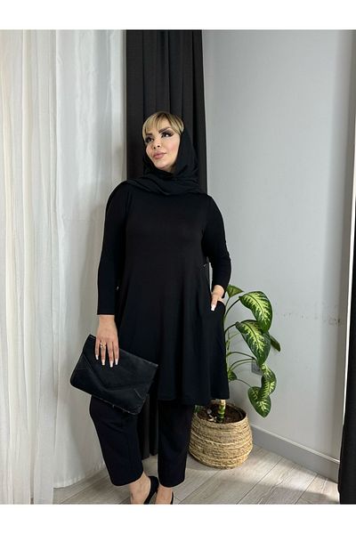 fly just Women's Plus Size Lycral Viscos Tunic with Pockets at the Waist