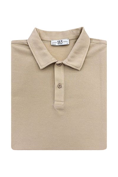 SÜVARİ Μπλουζάκι Polo Collar Polo με μοτίβο βάφλας Cavalry Loose Fit με μαλακή υφή διπλής στρώσης