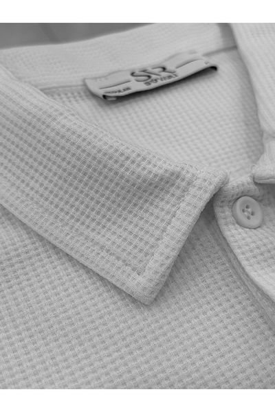 SÜVARİ Μπλουζάκι Polo Collar Polo με μοτίβο βάφλας Cavalry Loose Fit με μαλακή υφή διπλής στρώσης