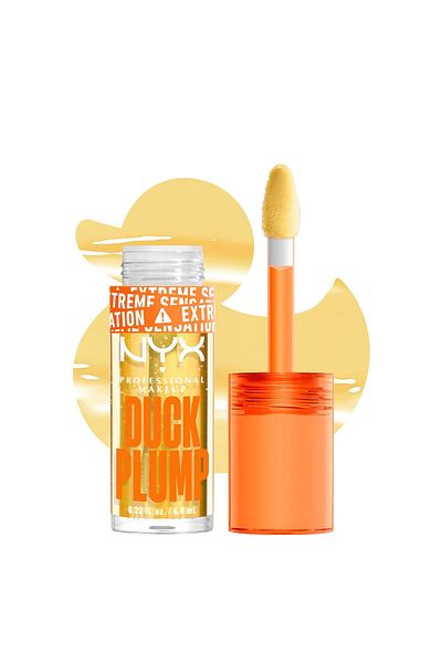 NYX Professional Makeup Duck Plump High Pigment Lip Gloss, Lip Plumper Gloss with Spicy Ginger - Cle