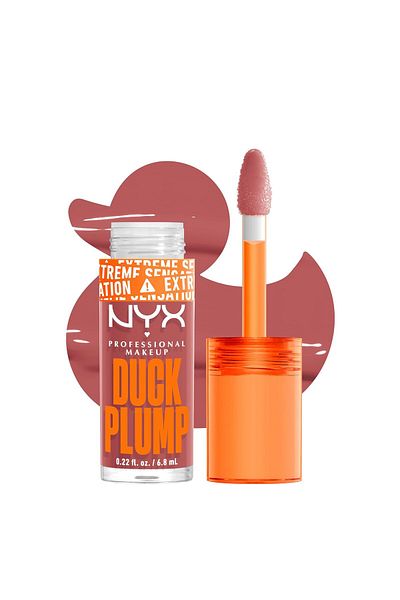 NYX Professional Makeup Duck Plump High Pigment Lip Gloss, Lip Plumper Gloss with Spicy Ginger - Nud