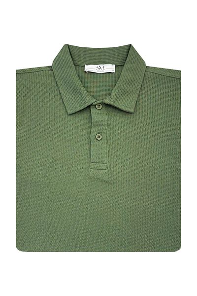 SÜVARİ Μπλουζάκι Polo Collar Polo με μοτίβο βάφλας Cavalry Loose Fit με μαλακή υφή διπλής στρώσης