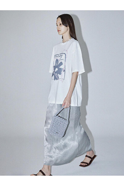 ELNOYA Unisex Cotton White Oversize "Holiday" Printed Crew Neck Casual T-Shirt