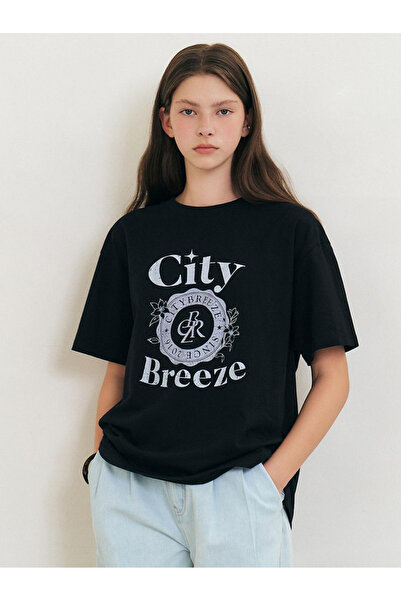 ELNOYA Unisex Cotton Black Oversize "Something New" Printed Crew Neck Casual ...