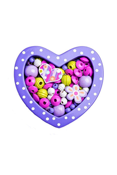 Evelise Χάντρες Woodyland για δημιουργίες σε κουτί καρδιάς, μωβ