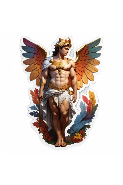 INOVATIX Set de 8 piese, autocolant Zeul grec Eros cu aripi, INOVATIX®. 6 cm