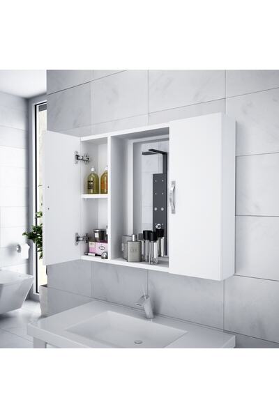Alesta Life 2 Kapaklı Beyaz Aynalı Banyo Dolabı