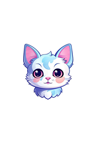 INOVATIX Σετ 8 τεμαχίων, Αυτοκόλλητο με Γάτα Άλκη, INOVATIX®. 6 εκ.