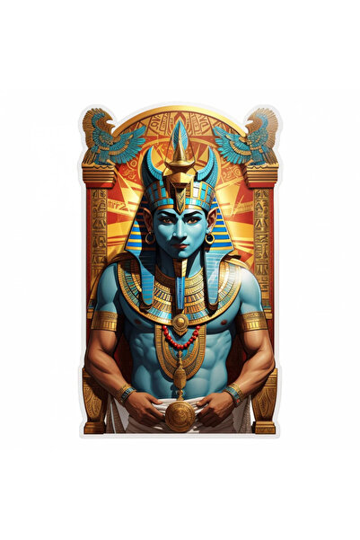 INOVATIX Set de 8 piese, autocolant Zeul Egiptean Bes, INOVATIX®. 6 cm