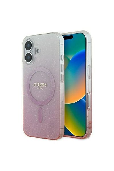 Guess GUESS Gradient Pink iPhone 16 Case - Stylish, Shockproof Design Certified by the Global Brand