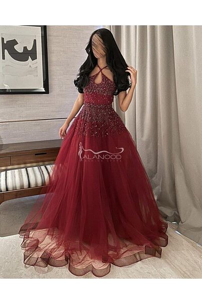 ALANOOD FASHION Dark red queen dress