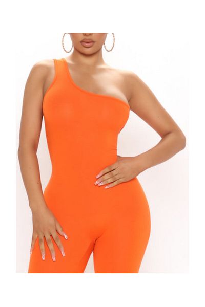 ŞIK VE MUTLU Women's One Shoulder Strap Jumpsuit Suit
