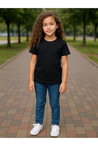 Windy Island Fată guler rotund basic mânecă scurtă tricou