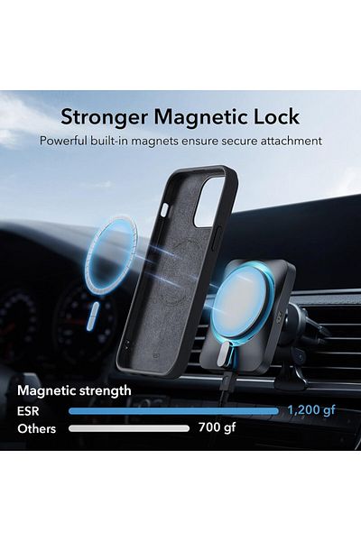 ESR IPhone 15 Case - ESR Cloud Soft HaloLock - Black