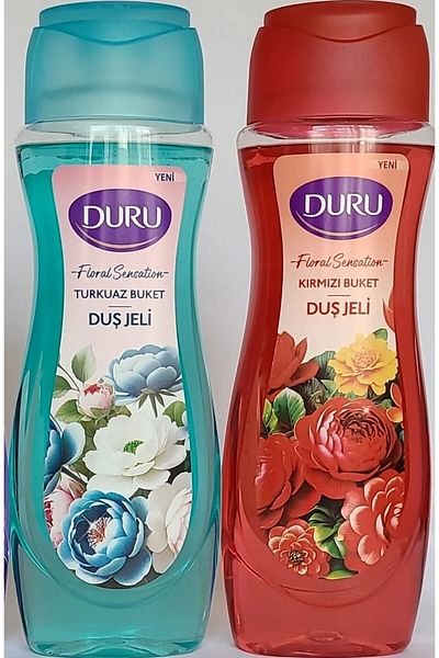 Duru Floral Sensation Shower Gel Set 2 Pieces X 650 ml (Turquoise + Red)