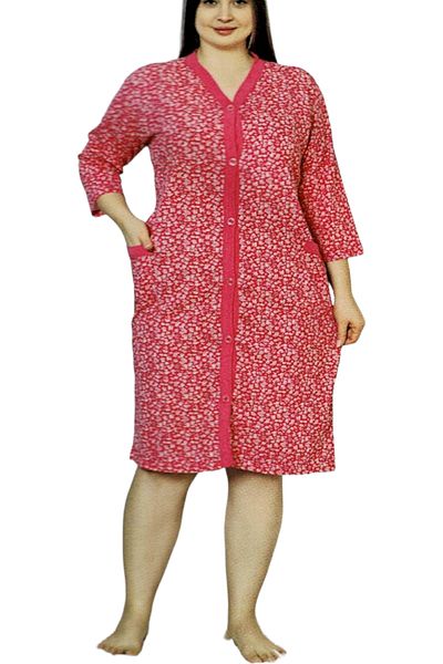 Star Fashion Housewife's cape, StarFashion, with three-quarter sleeves, with zipper, 100% cotton, navy blue