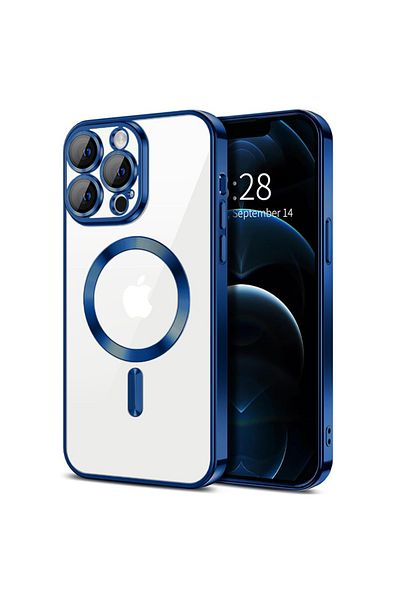 Techsuit Case for iPhone 13 Pro Max - Techsuit Luxury Crystal MagSafe - Deep Blue