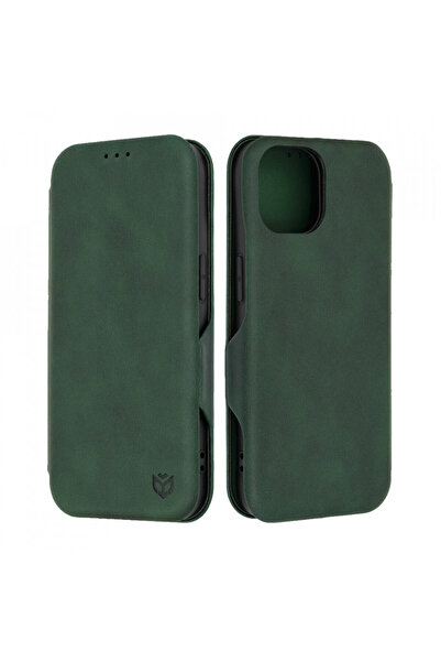 Techsuit Husă portofel Techsuit Safe Plus pentru iPhone 15, verde