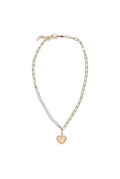 Sprise Colier Lant de Culoare Aurie cu Perle Inima pentru Femei