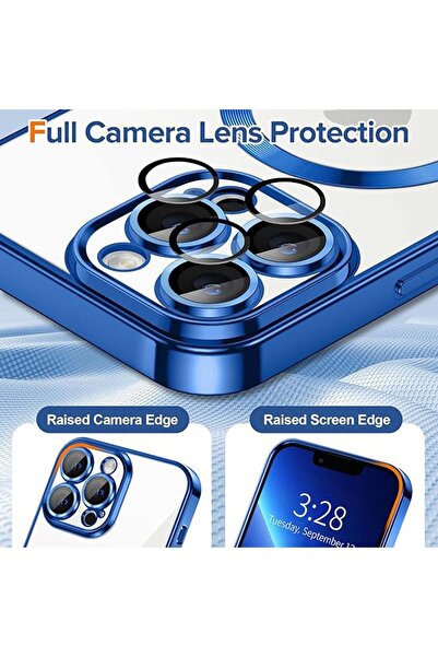 Techsuit Carcasă pentru iPhone 13 Pro Max - Techsuit Luxury Crystal MagSafe - Albastru intens