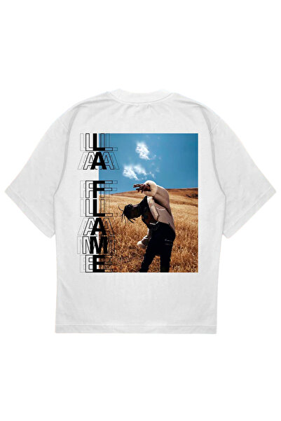 SVART WEAR Tricou LA FLAME tricou supradimensionat cactus jack alb