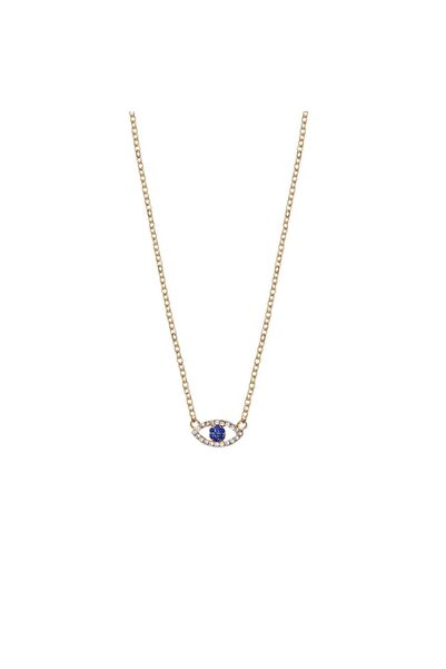 Sprise Colier Lant de Culoare Aurie cu Ochi Bleu Strass