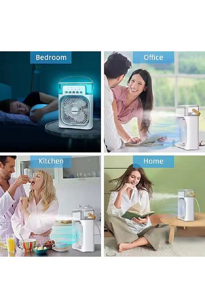 OEM Water spray fan, ZUBI, aromatherapy, LED light, USB power supply, WHITE