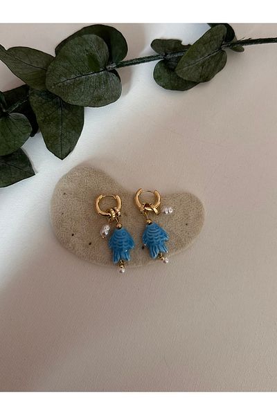 YENGEÇ Steel Fish Earrings