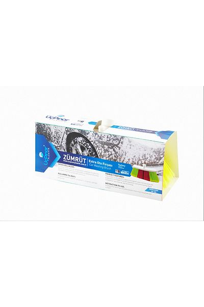 EVİMA Jumbo Size 23 cm 3000 Bristle Boxed Car Washing Brush Compatible with All Screw Studs