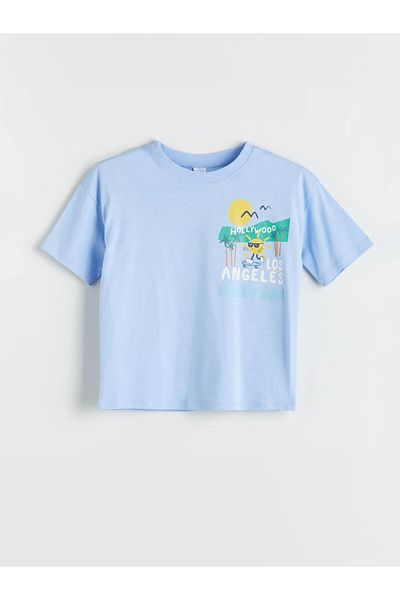 LC Waikiki Tricou pentru băiat cu imprimeu cu gât crew de sezon nou - S5OP91Z1