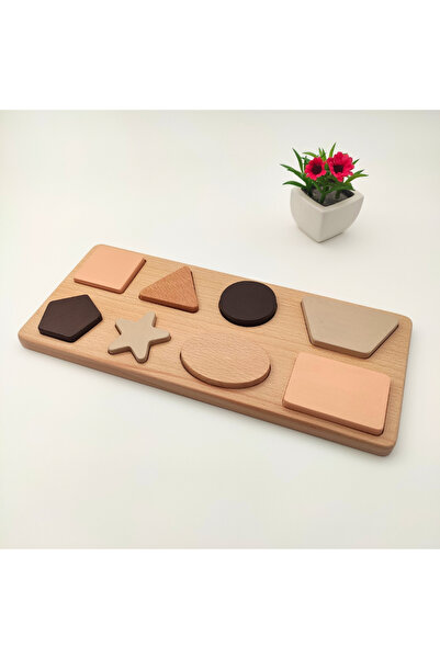 Montessori Geometrik Şekiller Bultak Yapboz