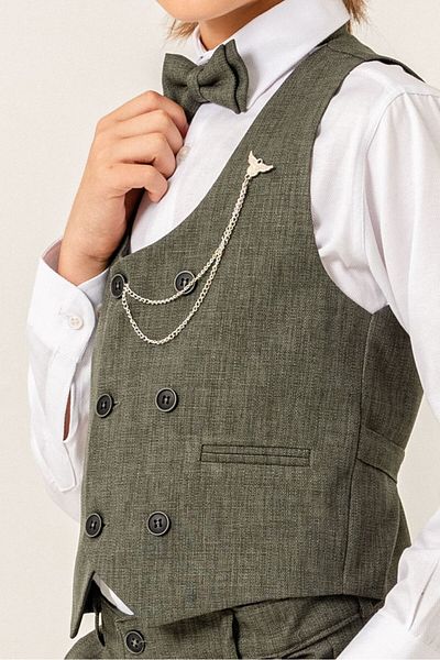 carino's kids Boy's Suit with Linen Vest