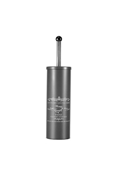 BREZIUM Perie WC cu suport metalic și model gravat, BREZIUM, antracit, 39x10 cm