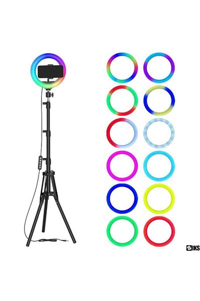 SIKS Circular Led Ring Light Lamp, 26 cm, 3 Light Modes, 8 Adjustment Levels, 1 x Phone Holder