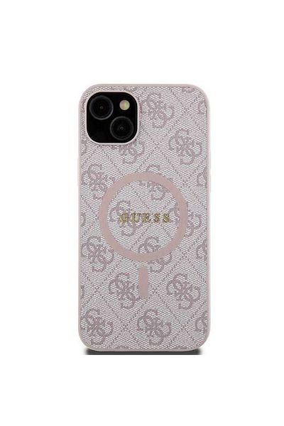 Guess Case for iPhone 14 - Guess 4G Ring Classic Logo MagSafe (GUHMP14SG4GFRP) - Pink