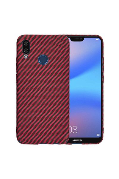 Techsuit Huawei P20 Lite Case - Techsuit Carbonite FiberShell - Red